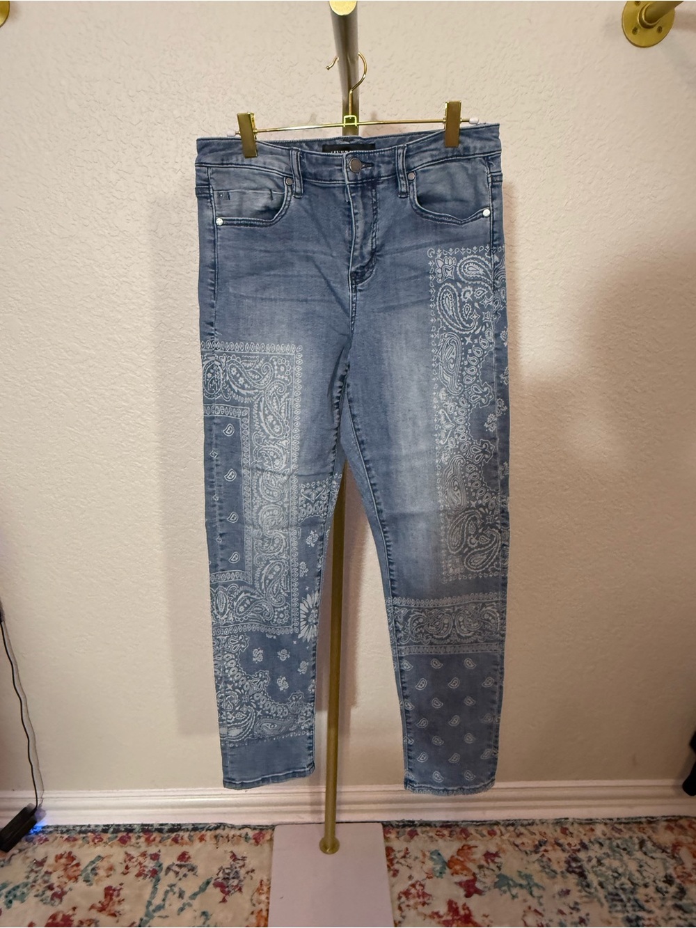 Liverpool Light Blue Bandana-Print Skinny Jeans (B2) - Picture 3 of 12